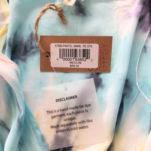 Surf Gypsy Tie-Dye Swim Coverup - Blue, Purple, Yellow - Picture 6 of 9